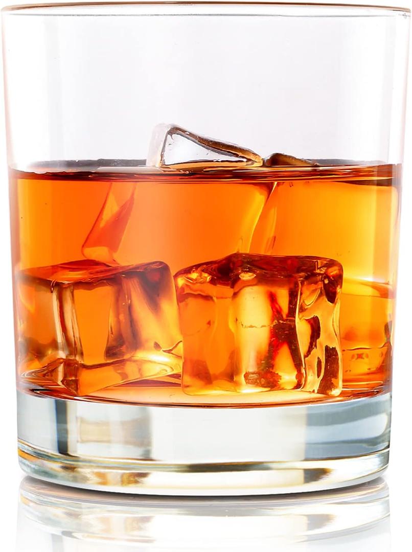 Whiskey Glasses Set of 4-11 OZ Old Fashioned Glasses/Premium Crystal Glasses, Perfect for Whiskey Lovers, Rocks Glasses for Scotch, Bourbon, Liquor, Rum, and Cocktail Drinks - Classic