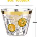 Bestluck 100 Pack 9 oz Gold Plastic Cups, Clear Disposable Cups with Gold Rim, Plastic Cocktail Glasses for Party & Graduation & Wedding