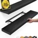 BAYKA Black Floating Shelves 22.5in, Set of 2, Wall Mounted for Wall Decor