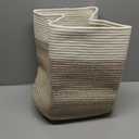Large Woven Basket//With Handle, Used for Toys and Fabric Storage Basket used for Storing xl Storage Box, Decorative Storage Box Room (14L*15.7H White Brown, 14L*10W*15.7H)