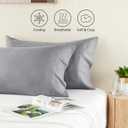 BEDELITE Pillow Cases Standard Size Set of 2, Rayon Derived from Bamboo, Cooling Pillow Cases for Hot Sleepers & Night Sweats, Breathable and Silky Soft Envelope Pillowcases(Silver Grey, 20"x26")