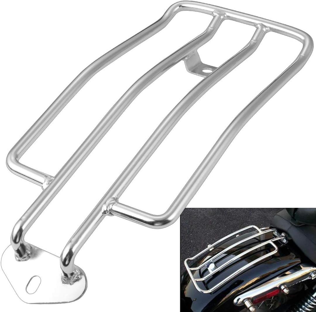 KATUR Motorcycle Luggage Rack Support Shelf Fits Rear Solo Seat 280mm (11") Silver Compatible with Harley XL Sportsters 883 XL1200 1985-2003