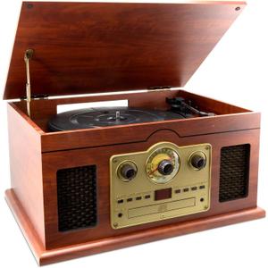 iLive 6-in-1 Bluetooth Turntable Music System, (ITTB610LW)