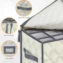 VERONLY Champagne Flute Storage Box,Quilted Stemware Storage Box Shell, Stackable Champagne Glass Container,Wine Glass, Crystal Glassware, Drinkware Case for Moving Transport (Beige)