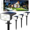 Solar Spot Lights Outdoor Waterproof IP65,4 Pack,Cool Light,2 Lighting Modes Selectable, Solar Powered Yard Garden Solar Spot Lights for Outside Landscape Auto On/Off (White)
