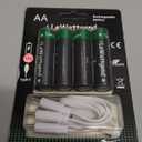 Lithium AA Batteries 4 Pack, Rechargeable Double A Battery 1.5V 3750mWh with USB-C Cable, 2H Fast Charge, Over 1200 Cycles