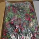 Zeyune 8 Pcs Christmas Kitchen Cabinet Wreaths with Plaid Bow Ribbon Hanging Cabinet Doors Wreaths Decorative for Kitchen Window Outdoor Indoor Holiday Decor, 14.96 x 7.87'', Classic Plaid Style