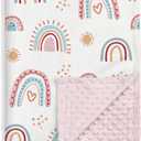 SANDJEST Rainbow Kid Blanket for Girls - 30 x 40 Kids Minky Blanket - Gifts for Kids on Birthday Christmas Nursery Bedroom Decor