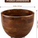 Wood Mixing Bowl Suitable for 4.5-5 QT Tilt-Head Stand Mixers - Natural Wooden Kitchen Accessory - Fits K45 KSM150 Series Natural Wood Mixing Bowl with Steel Locking Base
