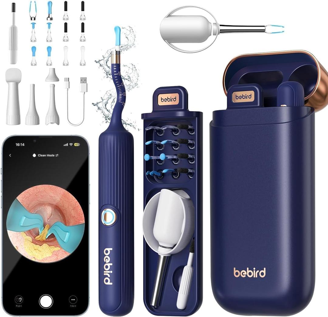 Earsight Plus E33R Ear Wax Removal Tool Camera, FSA HSA Eligible Items, Ear Cleaner with Flexible Ear Camera Otoscope, Visual Ear Pick Tweezers Wax Remover, Ear Cleaning Kit for Family by Bebird