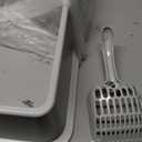 Stainless Steel Sifting Cat Litter Box for Pine Pellets, Light Gray