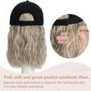 S-noilite Baseball Cap Wig with Hair Extensions 8" Short Curly Wavy Bob Hairstyle Adjustable Hats with Hair Attached for Women Synthetic Highlight Balayage Wavy Bob Hat Wigs(#85P613-Mix Blonde)