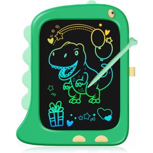 KOKODI LCD Writing Tablet Doodle Board, 3 4 5 6 Year Old Boys Toys Gifts, 8.5 Inch Drawing Pad Airplane Travel Road Trip Essentials, Dinosaur Toddler Kids Games Birthday Christmas Stocking Stuffers (Green)