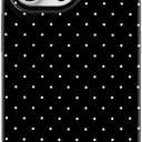 Hython for iPhone 16 Pro Max Case Cute Polka Dot Aesthetic Design Simple Cover 6.9", Thin Slim Anti-Scratch Soft TPU Bumper Shockproof Rubber Protective Phone Cases for Women Girls Girly Boys, Black