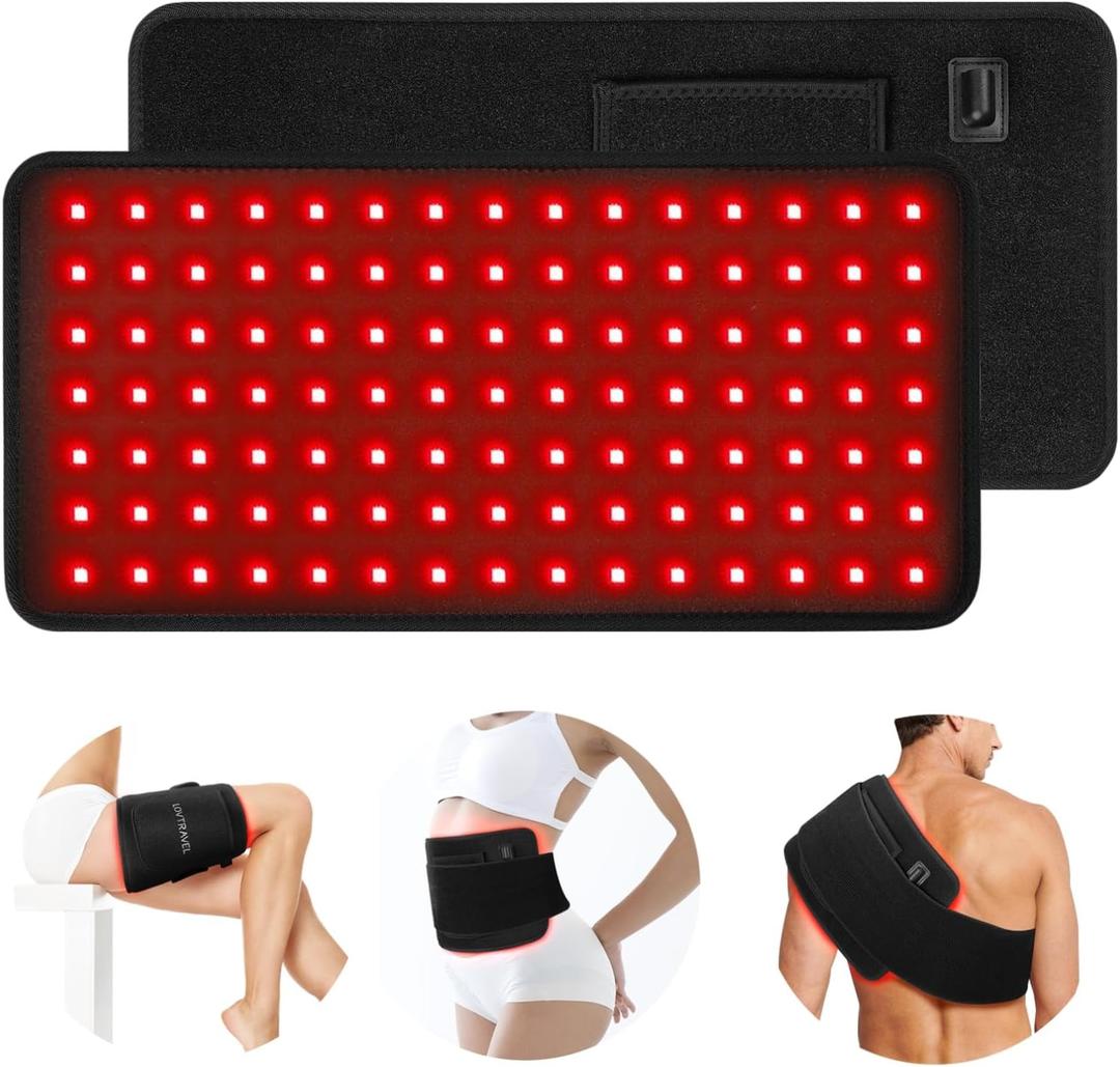 LOVTRAVEL New 16'' X 7.9'' LED 660nm Red Light Therapy and 850nm Near Infrared Light Therapy Devices Large Pads Wearable Wrap for Pain