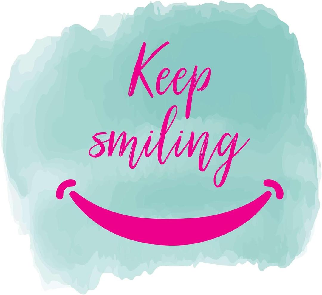 Children Keep Smiling Happiness Quote Wall Decal Wall Decoration Happy Smiling Face Keep Smiling Happy Life Quotes Lasts Years and Easily Removable - Size: 30 in(W) x 27 in(H)