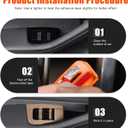 Window Lift Switch Panel Cover Trim for Tesla Model Y 2020-2023, Door Lock Cover Buckle Decor Trim for Tesla Model 3 2017-2023, Door Window Switch Panel Accessories, Wood Grain [Set of 14]