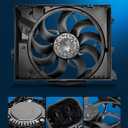 PHILTOP Engine Radiator Cooling Fan Assembly Compatible with BMW Models - 323i 2006-2011, 325i 2006, 325xi 2006, 328i 2007-2013, 328i xDrive 2009-2013, 328xi 2007-2008, 330i 2006, 330xi 2006, 128i