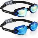 2 x Adult Swim Goggles 2 Pack Anti Fog Swimming Goggles, No Leaking UV Protection Pool Goggles for Men Women Youth