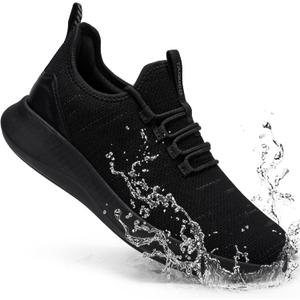 Non Slip Work Shoes for Mens Slip On Sneakers Waterproof Chef Kitchen Shoe Comfortable Slip Resistant Restaurant Footwear Hombre Zapatos de Trabajo, Black (7)