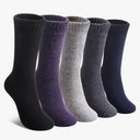 LINEMIN Wool Socks for Women Winter Warm Hiking Thick Warm Cozy Boot Crew Gift Socks 5 Pairs, One Size