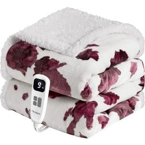 Heated Blanket Throw Blanket - Fast Heating Electric Blanket, Soft Flannel Heated Throw with 10 Time Settings,10 Heating Settings, Warm Gifts for Women & Mom & Grandma(50"x60" Brown Highland)