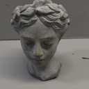 Abbott Collection Goddess Head Planter Extra Small Cement Indoor and Outdoor Planter Pot Grecian Woman Statue Head Planter for Flowers and Succulents (Grey, 6.5" Tall, 2.75" Opening)