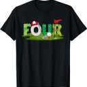4th Birthday Golf Theme 4 Year Old Kids Sport Party T-Shirt