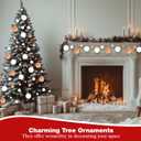 54 Pcs Fur Christmas Ornaments 3 Size 1.2", 2", 3.2" Neutral Furry Christmas Balls Ornaments Faux Fur Pom Poms Xmas Tree Hanging Decor for Party Supplies Home Wall Wreath Holiday Decor