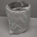 Escenzy Modern Bathroom Trash Can Silver Mosaic Glass 5L | 7" x 10" | Luxury Waste Basket for Restroom, Bedroom, Office & Kitchen | Decorative Small Garbage Can | Silver Glitter Bathroom Accessories