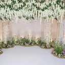 CISDUEO 2 Pcs Wisteria Hanging Flowers Wisteria Flowers Vine Garland Wedding Arch Decoration White Artificial Wisteria Vines Hanging Flower Vines Silk for Party Garden Home Table Backdrop 6 Feet