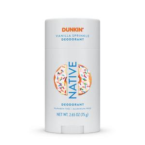 Native Deodorant | Limited Dunkin Donuts Edition | Aluminum Free with Baking Soda, Probiotics, Coconut Oil and Shea Butter | Vanilla Sprinkle 2.65oz