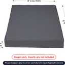 Covers & All Square Outdoor Cushion Covers for Patio Furniture Sets, Water, Tear & UV Resistant Polyester Cushion Slipcover with Zippers (Pack of 2) (28" L x 28" W x 4" Thick, Charcoal Gray)