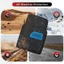 Coverado Automotive Floor Mats, Heavy Duty Rubber Car Floor Mats, Deep Dish All-Weather Floor Mats for Cars, Anti-Slip Trim to Fit Waterproof Car Floor Mat Universal Fit for Most Cars, Black&Blue