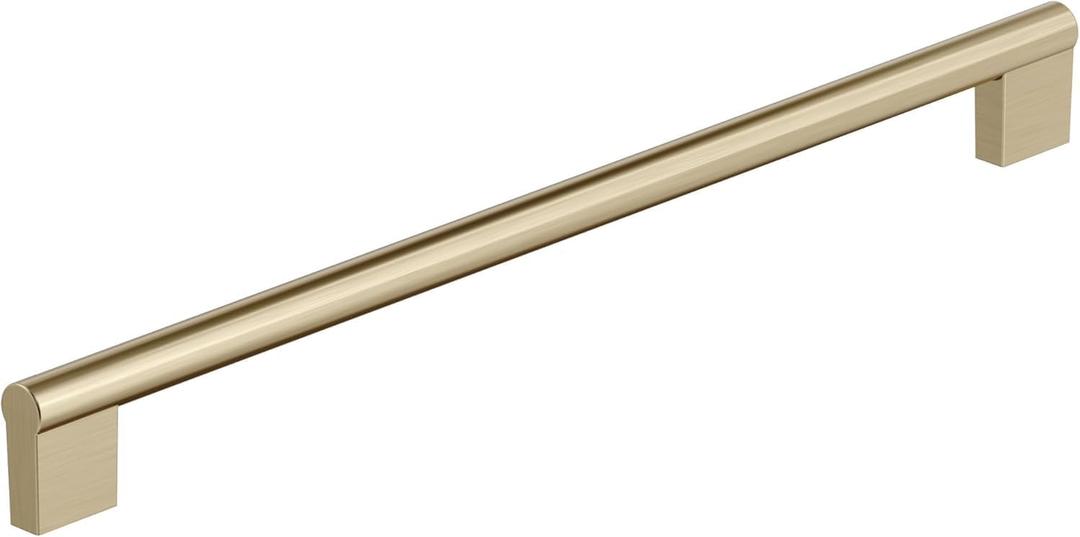 Amerock 18" Versa Golden Champagne Appliance Pull | 18 inch (457mm) Center-to-Center Mounting Distance and 19-3/8 inches Overall Length, Durable Zinc Cabinet Hardware