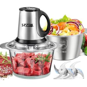 Food Processor & Meat Grinder with 2 Bowls(12.5 cup+12.5 cup) & 2 Bi-Level Blades, Electric Vegetable Chopper for Homemade Salad/Nuts/vegetable, BPA-Free & Quiet Design for Family Cooking