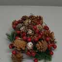 LLGT Christmas String Lights 5.7ft LED Copper Wire Light Christmas Tree Decorative Lights with Red Berry and Leaves Battery Operated Fairy String Lights Indoor Outdoor Christmas Decorations