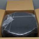 Get Set Style Modern Round Ottoman with Soft Padded Seat, Multifunctional Vanity Stool for Makeup, Upholstered Footrest Stool Ottoman Foot Stool for Living Room, Bedroom (Black)