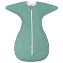 ZIGJOY Shark-Fin Transitional Swaddle for Newborn - 0.5 Tog Rayon Made from Bamboo Transition Swaddle Sleep Sack 6-12 Months Baby Arms Up Swaddle Blanket with 2-Way Zipper, Mint Green