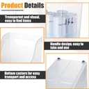 Qunclay 6 Plastic Freezer Organizer Bins with Wheel Set Clear Tall Narrow Kitchen Pantry Organizer Snack Storage Containers for Office Refrigerator(10 x 13.3 x 5.5 Inches)