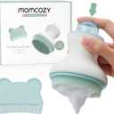 Momcozy﻿ Innovative Cradle Cap Brush with Pump, 2-in-1 Baby Cradle Cap Brush with Bubbler, Newborn Cradle Cap System, Shampoo Brush Baby Bath Essential Foamer Brush, Baby Hair Brush, Green
