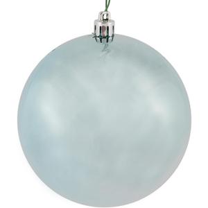 Vickerman Shiny Finish Shatterproof Christmas Ball Ornament, UV Resistant with Drilled Cap, Count of 6, 4", Baby Blue