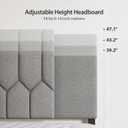 Upholstered Headboard Full/Queen/King Size，Adjustable Height & Width, Grey