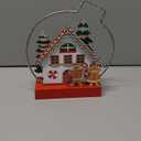 Christmas Tabletop Decoration, Wooden Lighted Gingerbread House Ornaments, Battery Operated Christmas Indoor Fireplace Home Table Decorations