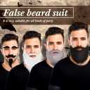 Syhood 32 Pcs Fake Mustaches Funny Self Adhesive Fake Beard Moustache Costume Realistic Beard for Masquerade Cosplay Decor