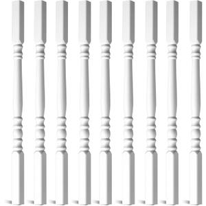 Yaocom 9 Pack Railing Spindles White Vinyl Deck Railings Colonial Style Deck Balusters for European Home Decorative Outdoor Stair Porch Fencing Railings (1 1/2" Sq X 32",Vinyl Railing)