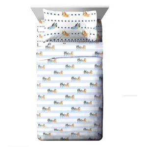 BLUEY in the Dream Kids 3 Piece Blue Bed Sheet, Twin