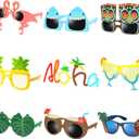 Ocean Line Luau Party Sunglasses - 9 Pairs Funny Hawaiian Glasses, Tropical Fancy Dress Props, Fun Summer Kids Party Favors, Beach Themed Party Supplies Decoration