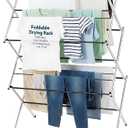 Displays By Jack Portable Collapsible Clothing Dryer Rack, Foldable Drying Rack for Clothes, Lingerie, Towels, Linens, Laundry Home Apartment Must Haves, Metal Chrome Finish, LxWxH: 29.5 x 14.5 x 41.75 inches