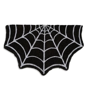 Halloween Doormat, Spider Web Spooky Gothic Cute Fun Halloween Floor Mat, Non Slip Washable Welcome Door Mat, Fall Thanksgiving Rugs for Indoor Outdoor Entrance Home Bathroom Living Room Decor (Black)